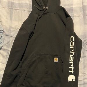 Carhartt Black Hoodie with Sleeve Logo